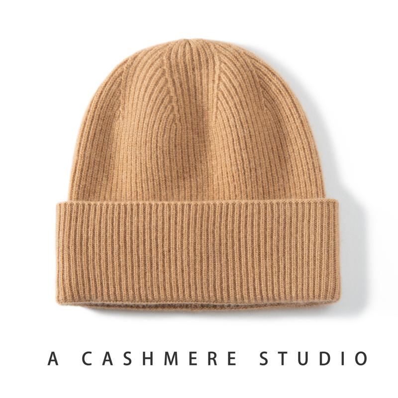 Cashmere Hats for Men and Women In Autumn and Winter, Thickened and Versatile Knitted Cashmere Hats, Headgear Hats, Stacking Hats, Ear Protectors, Col