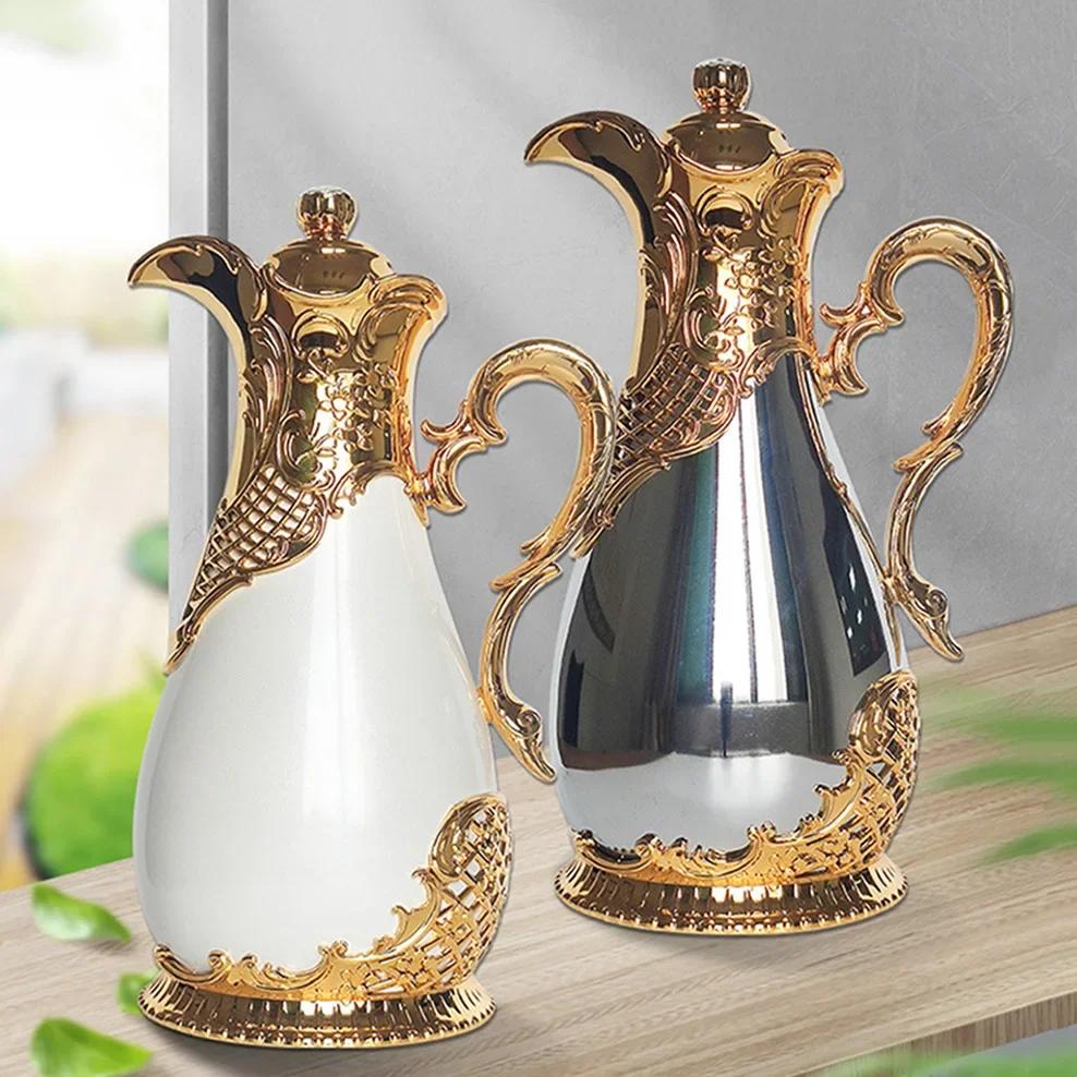 2026 New Arabian Vacuum Flask 800ml Middle Eastern Style Restaurant Home Glass Liner Hot Water Kettle 24 Hours Thermos Bottle