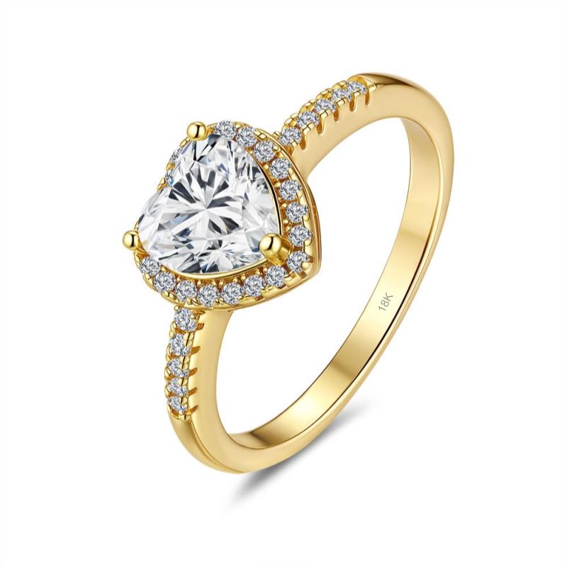 

Girlfriend Valentine s Day 18K Gold Birthday Gift Rings 1CT Moissanite Diamond Women Engagement Lover Wedding Band Fine Jewelry 4.5&18K Gold