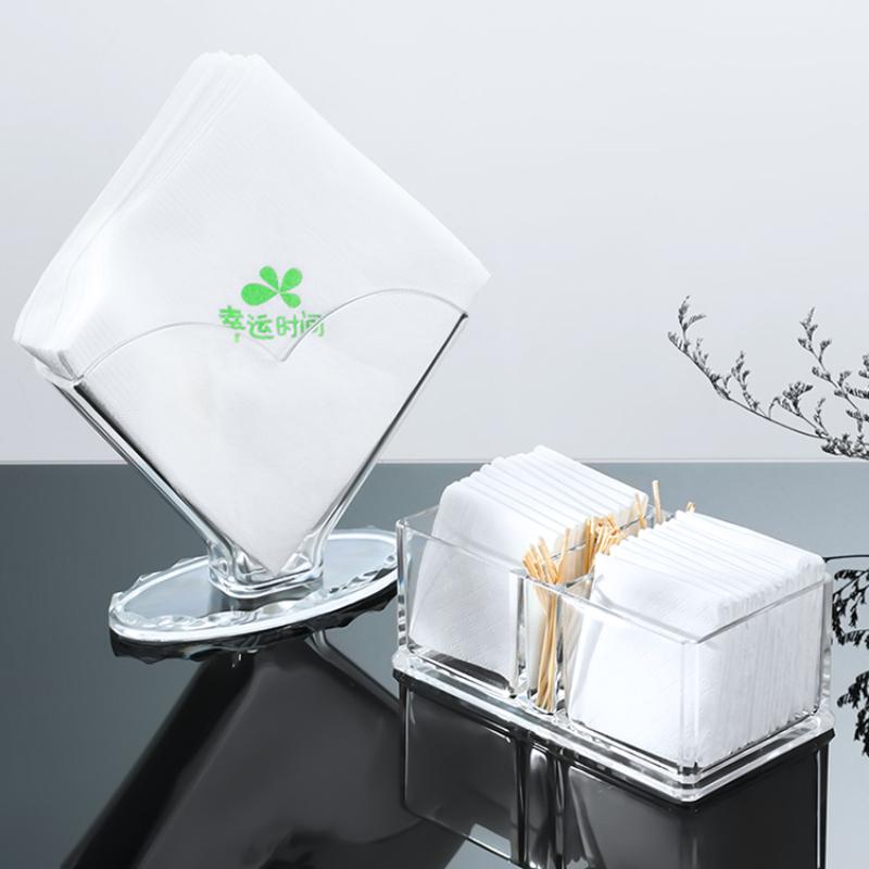 Acrylic Desktop Vertical Paper Towel Holder Restaurant Square Paper Towel Holder Household Transparent Tissue Holder