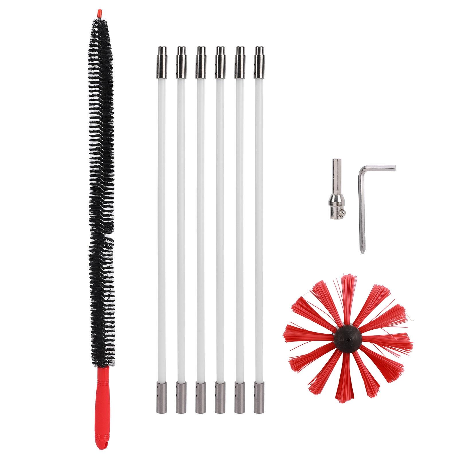 Chimney Pipe Inner Wall Brushes Dryer Flexible Bendable Brush Clning Kit Electric Drill Parts