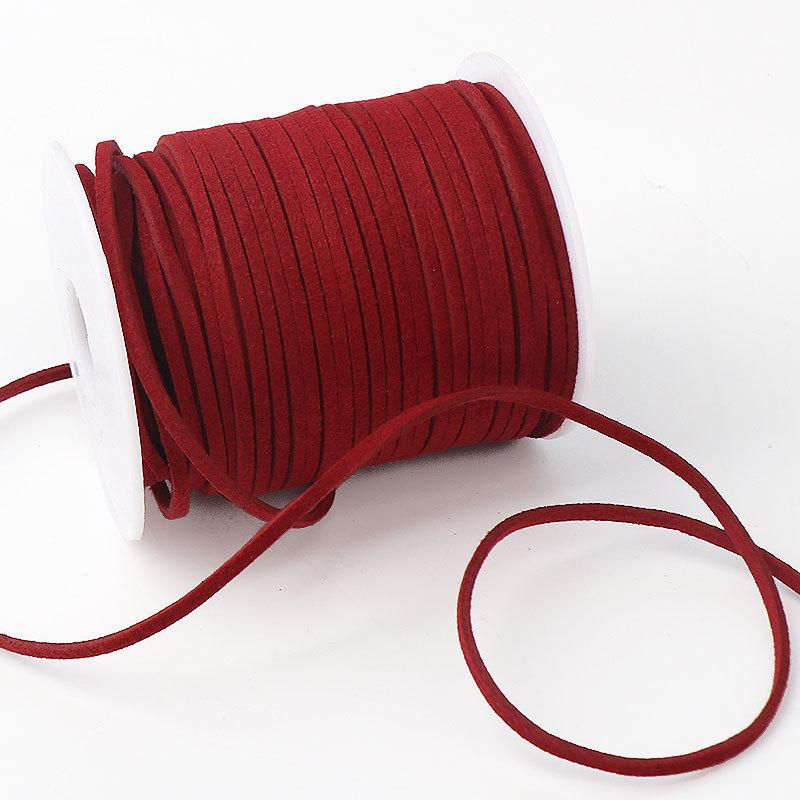 2mm Faux Leather Cord for Flower Bouquet Wrapping - Velvet Gift Ribbon for Florist DIY Projects, Large Roll