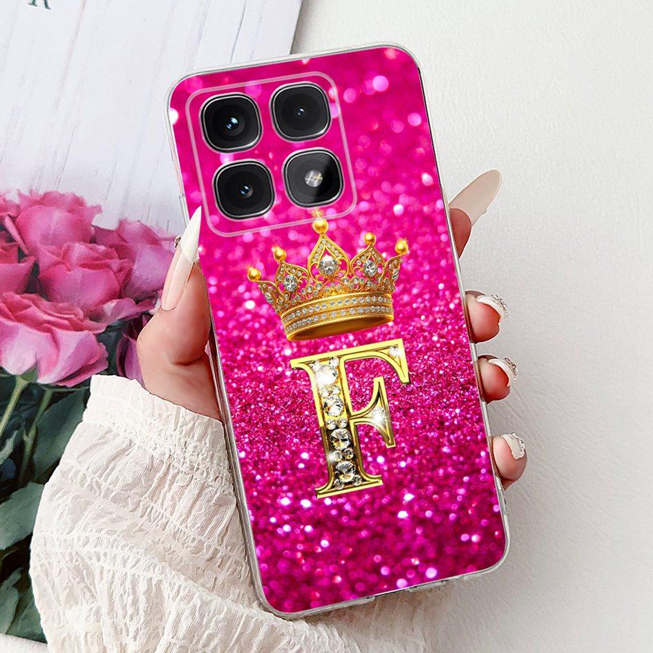 For Xiaomi 14T Pro 5G Case Luxury Crown Letters Soft Silicone Couple Phone Cover For Xiaomi 14T Mi14T 14TPro 2024 Protect Shells
