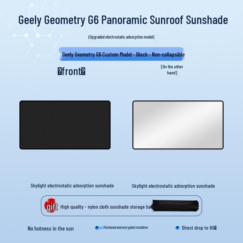 Geely 24 Geometry G6 Солнцезащитная шторка люка: Теплоизоляция и приватность Geely 24 Model Geometry G6