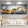 Modern Abstract Golden Wine Glass Boat Canvas Painting Posters and Prints Wall Picture for Living Room Home Decor No Frame