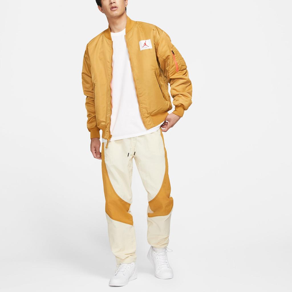 Air Jordan Flight Contrasting Colors Breathable Drawstring Sports Pants Yellow Men's CV3175-275