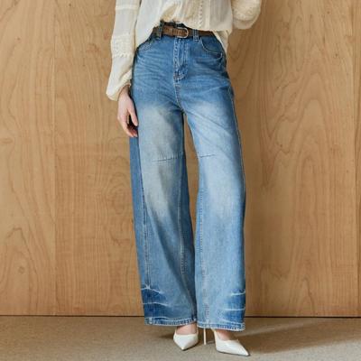 3d Cut Wide Wash Denim Pants Ze05ql002na