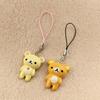 Kawaii Rilakkuma Easy Bear Phone Rope Chain Keyrings Lazybear Doll Keychains Bag Key Pendants Gift