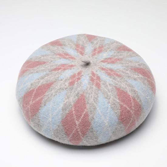 Pălărie de damă Beretă de lână care se ciocnește Moda Casual Toamnă și iarnă Pălărie caldă îngroșată în carouri Hundred Pictor