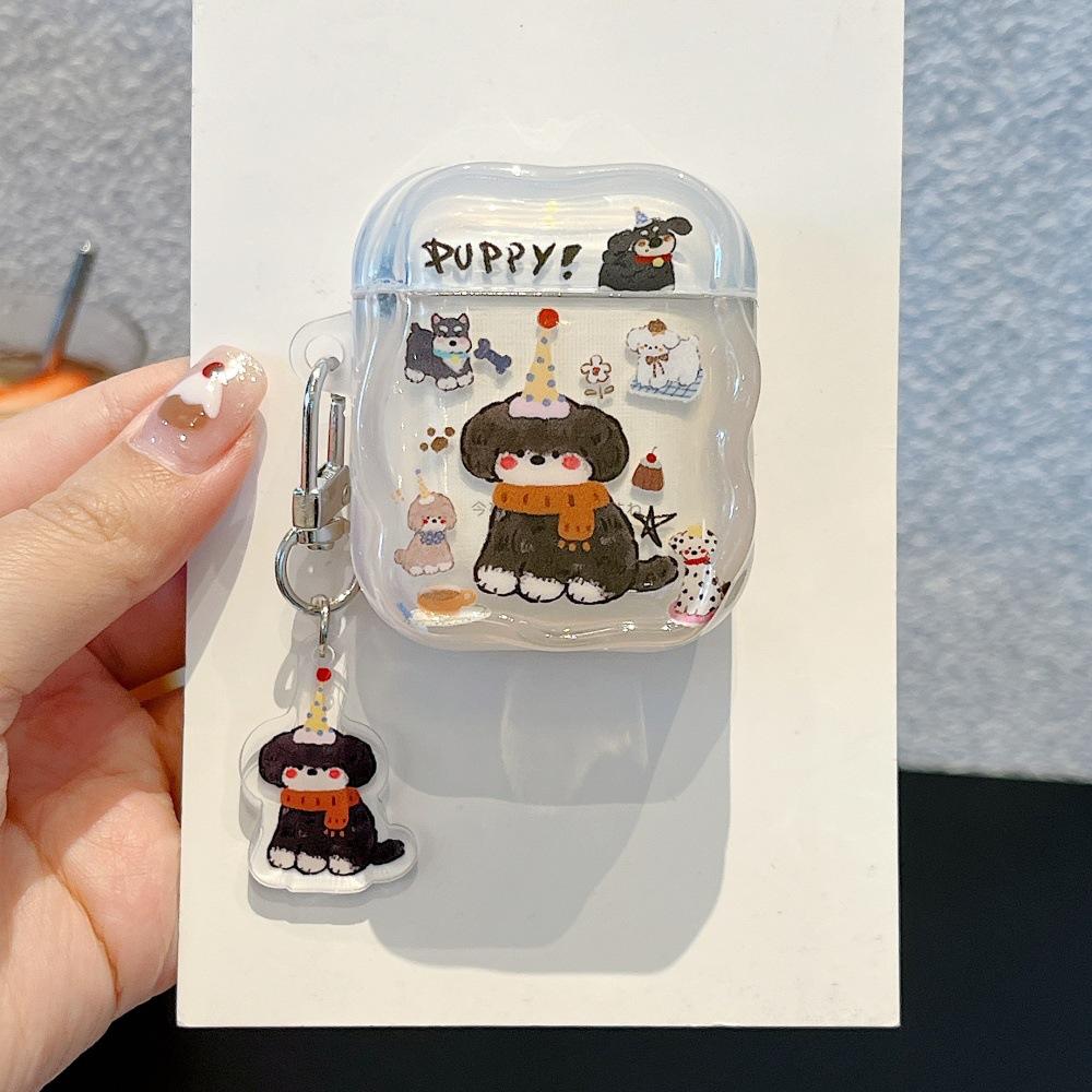 Cute cartoon puppy IMD earphone cover for Apple AirPods 1 /1 generation creative pendant case PRO1/PRO1