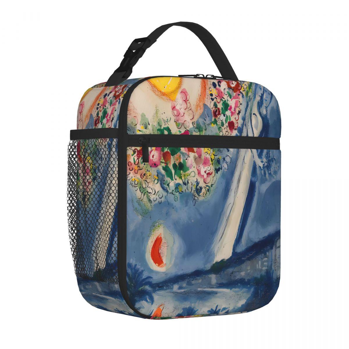 Bestselling Lovers In The Sky Of Nice By Marc Chagall 3D Stereo Meal Bag Office Meal Prep Foldable Lunch Bag One Size