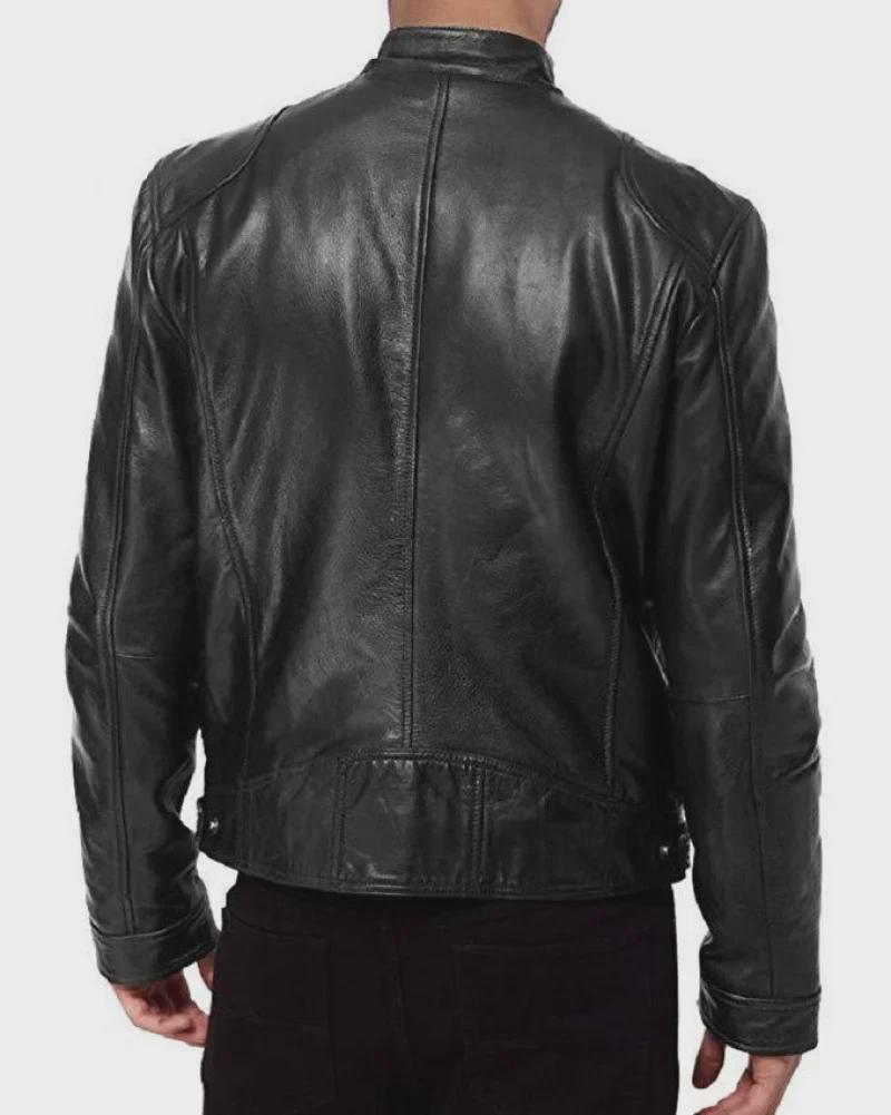 Pánská PU kožená bomber motorkářská bunda