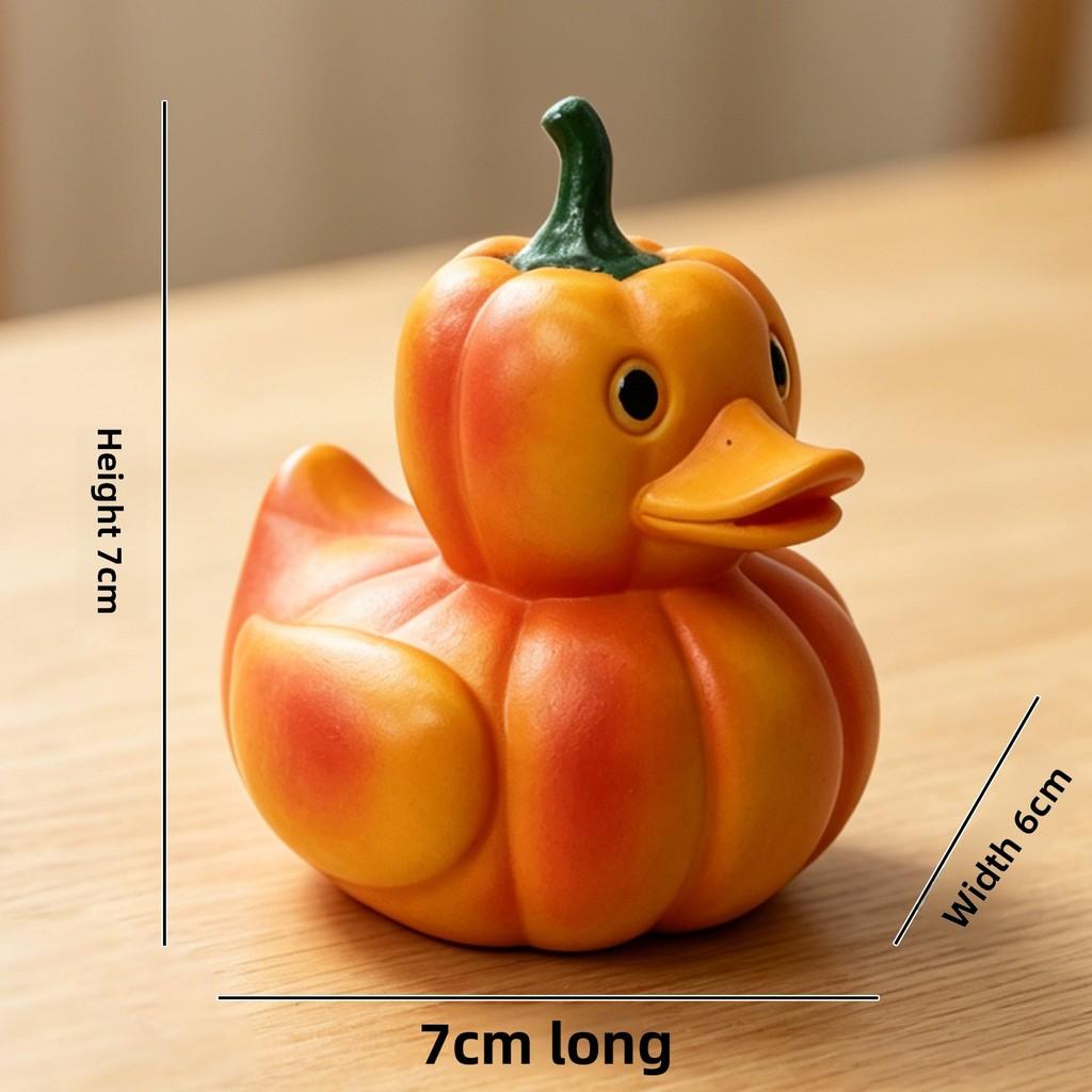 Figurina di Anatra con Frutta e Verdura Cartone Animato PVC Decorazione Creativa per Scrivania per Regalo e Collezione