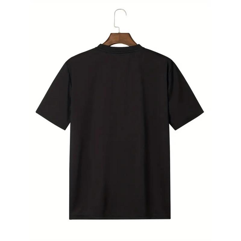 European sizes Fun Pattern T-Shirt- Breathable, Suitable for Daily Wear and Outdoor Activities, Retro Street Style Men's T-Shirt