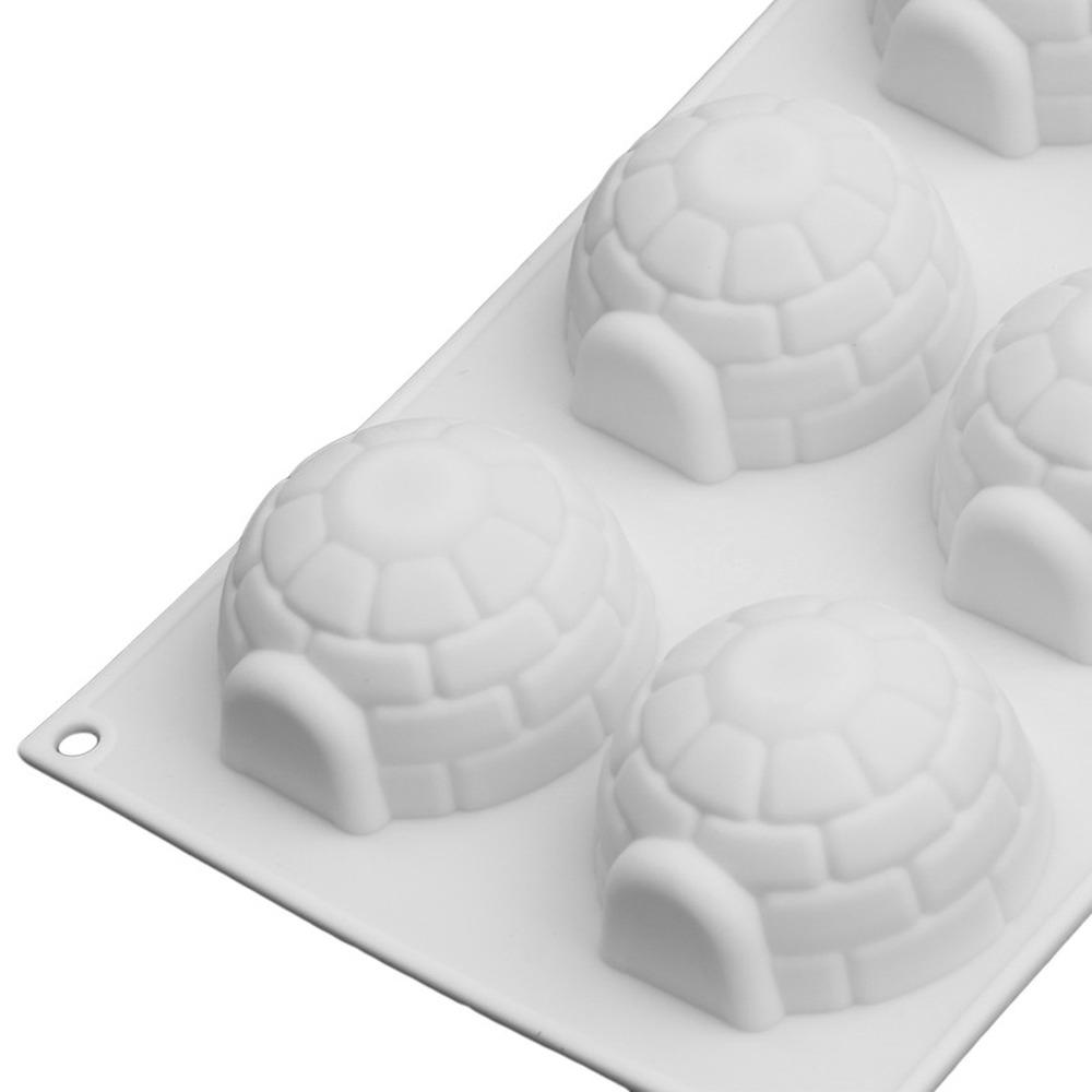 Molde de silicona de 6 cavidades, molde de pastel de silicona Igloo para helado de mousse, accesorios para hornear de gasa