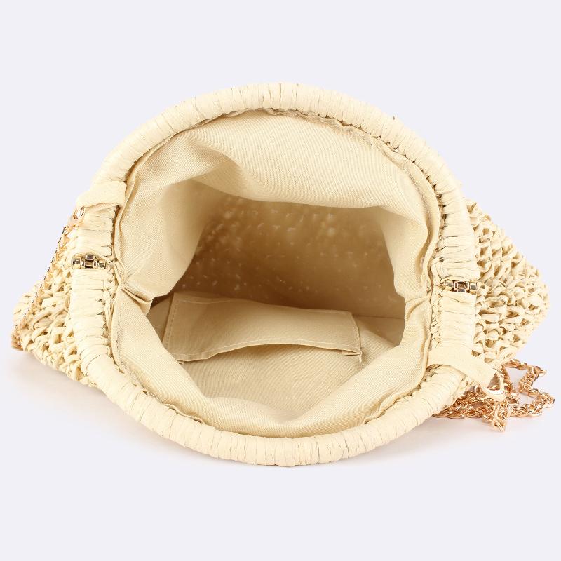 Summer  Straw Weaving Crossbody Bag Fashionable and Casual Shell Bag Women's Shoulder Bag with Excellent Texture