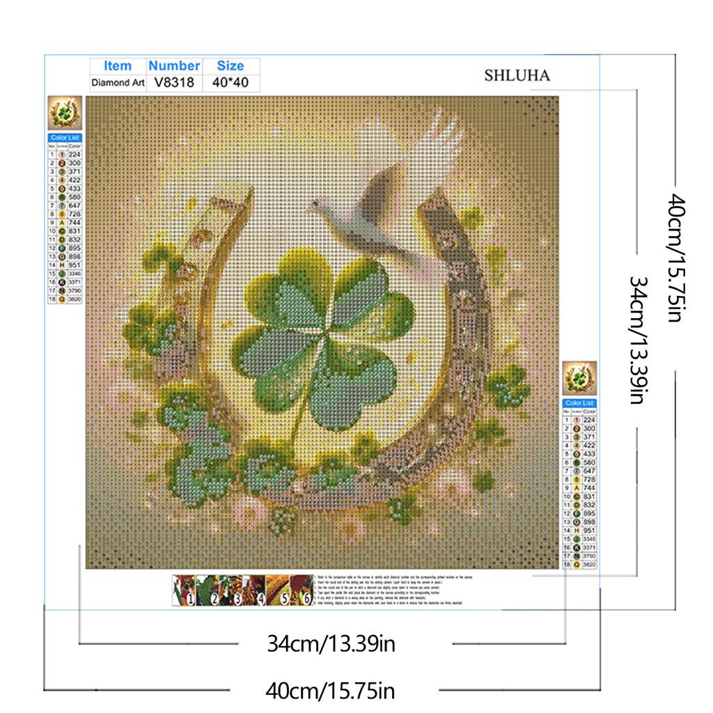 St Patricks Day Full DIY 5D Round Drill Diamond Painting Gem Art for Adults/Beginners Gift Idea Home Wall Decor 15.75x15.75in
