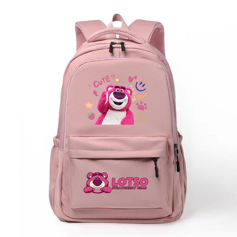 New LOSTO Strawberry Bear Printed Cartoon High-value Primary School Schoolbag Ultra-light Decompression Large Capacity