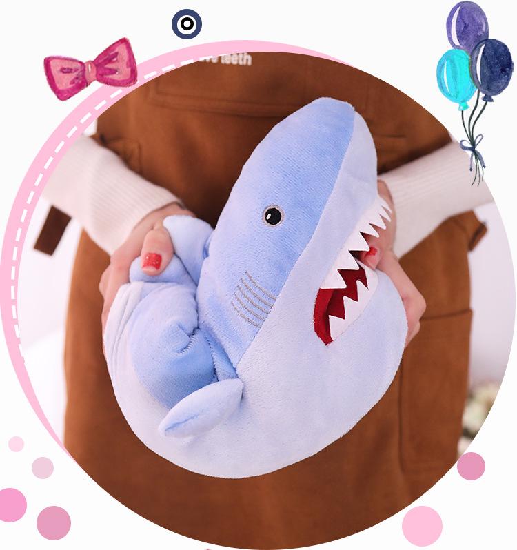 Cartoon Shark Plush Slippers - Thick, Warm, and Cute for Winter