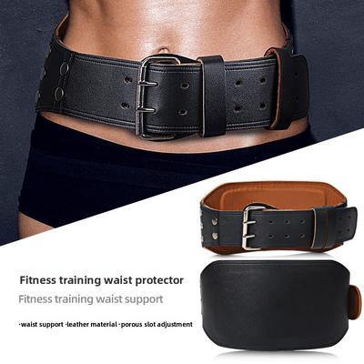 Protezione Lombare Sportiva Fitness Squat Sollevamento Pesi Stacco Addome Chiusura Bodybuilding Allenamento Cintura Regolabile in Pelle PU Protezione