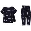 Large Size Casual Suit for Women In Summer for Fat Girls, Loose, Slim, Fashionable and Age-reducing Printed Two-piece Set for Women