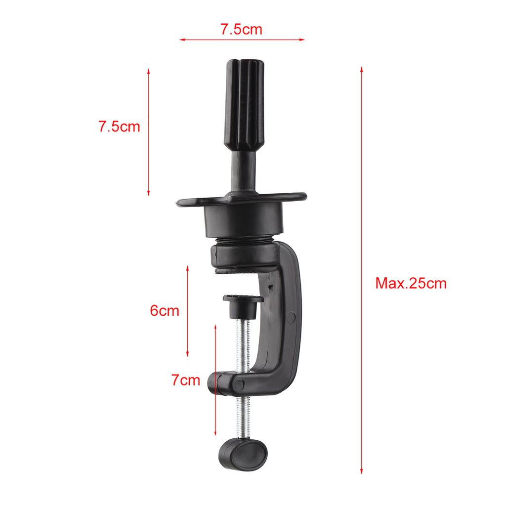 Mannequin Training Head Stand Wig Holder Stand Desk Table Clamp Plastic Metal Hair Accessory Tool