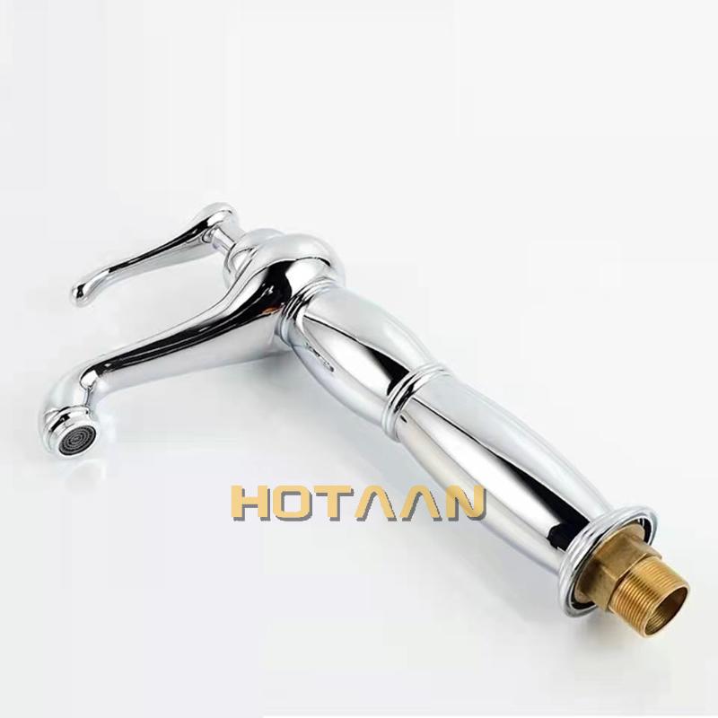 Bathroom Tall Basin Faucet Chrome Brass Mixer Solid Copper Luxury Europe Style Tap Torneiras Para Banheiro Crane YT-5026-C