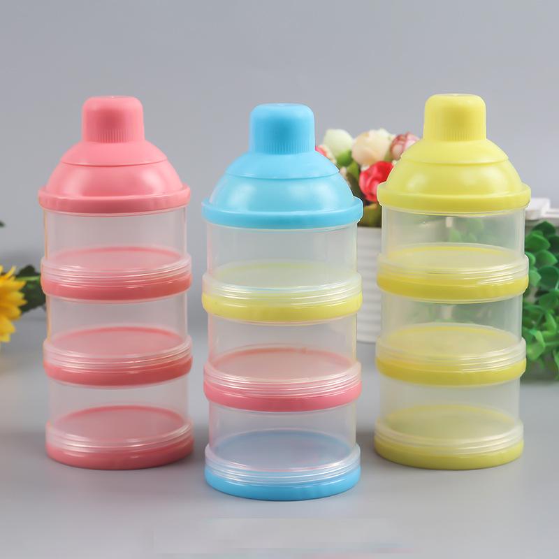 Three-Layer Transparent Portable Milk Powder and Snack Container