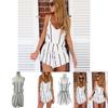 Elegant Striped V-neck Backless Two-piece Outfit Suits For Women In Summer