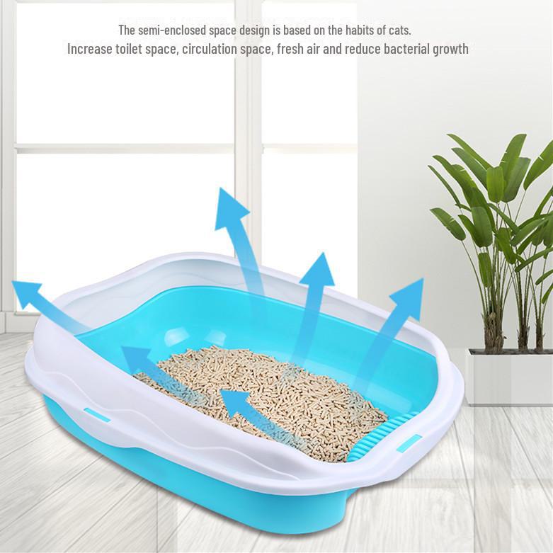Large Semi-Enclosed Detachable Cat Litter Box