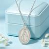 1PC Oval Shaped Necklace, Queen Coin Necklace, Stainless Steel Retro Talisman, Jewelry Accessories, Gifts