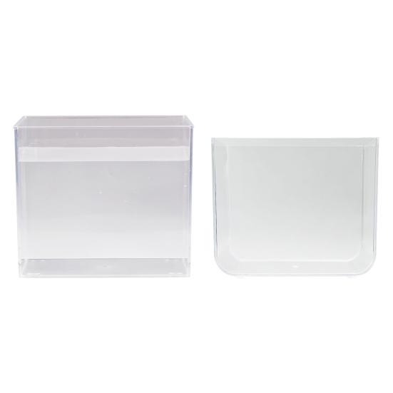 Yousheng Betta Fish Tank Aquarium Non-Slip Base 360 Degree Viewing Transparent High Light Transmittance Aquarium for Study Room Desktop Office Home