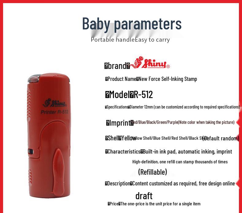 Sigiliu personalizat auto-tușant pentru semnătură cu finisaj lucios