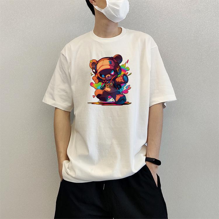 Teddy Bears Punk Patch Potisk dětských samolepek na trička Doplňky na oděvy Nové omyvatelné samolepky na oblečení pro vlastní potřebu