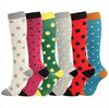 6-Pack Patterned Sports Compression Calf Socks for Running