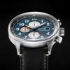 AVI-8 Hawker Hurricane Classic Chronograph Mitternachtsschwarzes Lederarmband Blaues Zifferblatt Quarz AV-4011-0I Herrenuhr