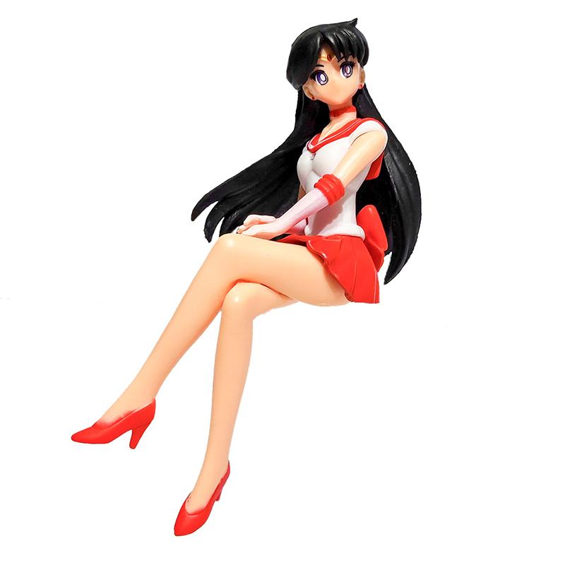 13.5cm Anime Sailor Moon Modèle Hino Rei Accessoires de Voiture Collection Poupée PVC Sailor Mars Jupiter Mercure Vénus Figurines Jouets Cadeaux