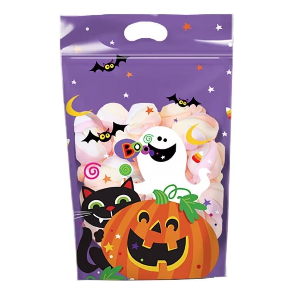 Composite Film Halloween Treat Bags Resealable Zipper Resealable Food Bags Cookie Packaging