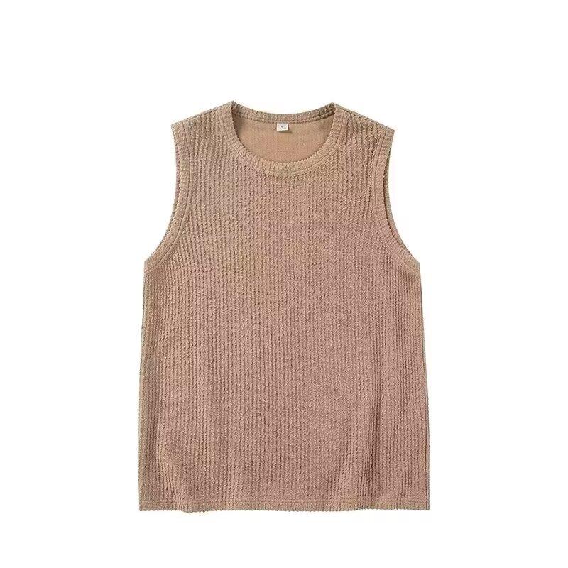 

Мужские летние повседневные топы Новая молодежная тенденция в гонконгском стиле Без рукавов Короткий рукав Мода Простой Универсальный Жилет Майка M хаки