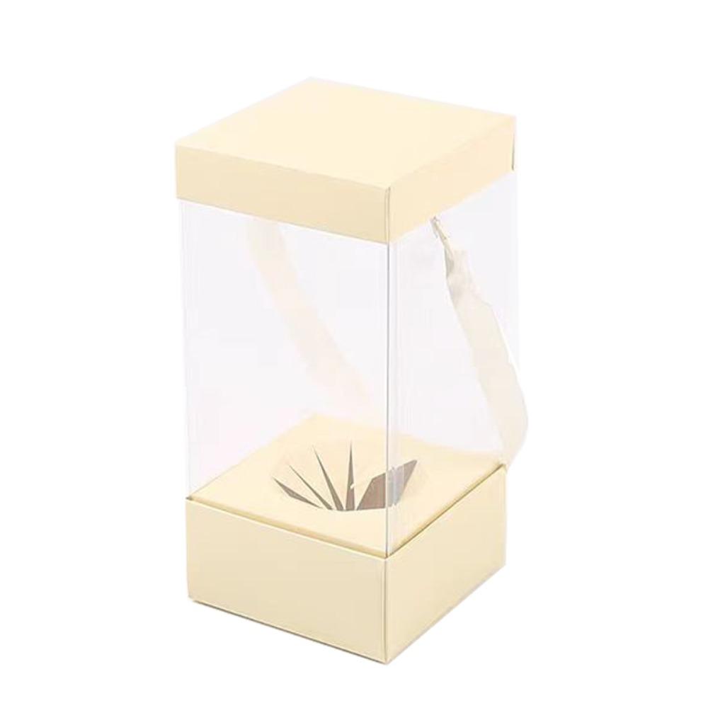 

5PCS Transparent Handheld Flower Box Handbag Flower Bag Gift Box Bouquet Wrapping Bag Valentine Day жёлтый