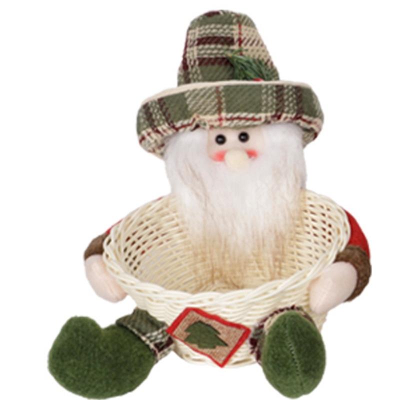 Festival Santa Candy Basket Christmas Decoration Fabric Candy Container For Holiday Homes Party Office Decors