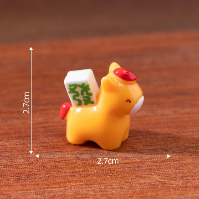 2026 Chinese New Year Mini Horse Figurine Cute Lucky Zodiac Decor DIY Office Desktop Car Interior Accessories