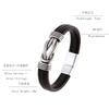 Adjustable Twist Cuff Braided Leather Bracelet For Men With Magnetic Clasp Design
