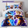 Son Goku Pattern Bedding Quilt Set Quilt Cover Pillowcase Home Decoration Gift (1 * Duvet Cover + 2 * Pillowcase, Without Core)