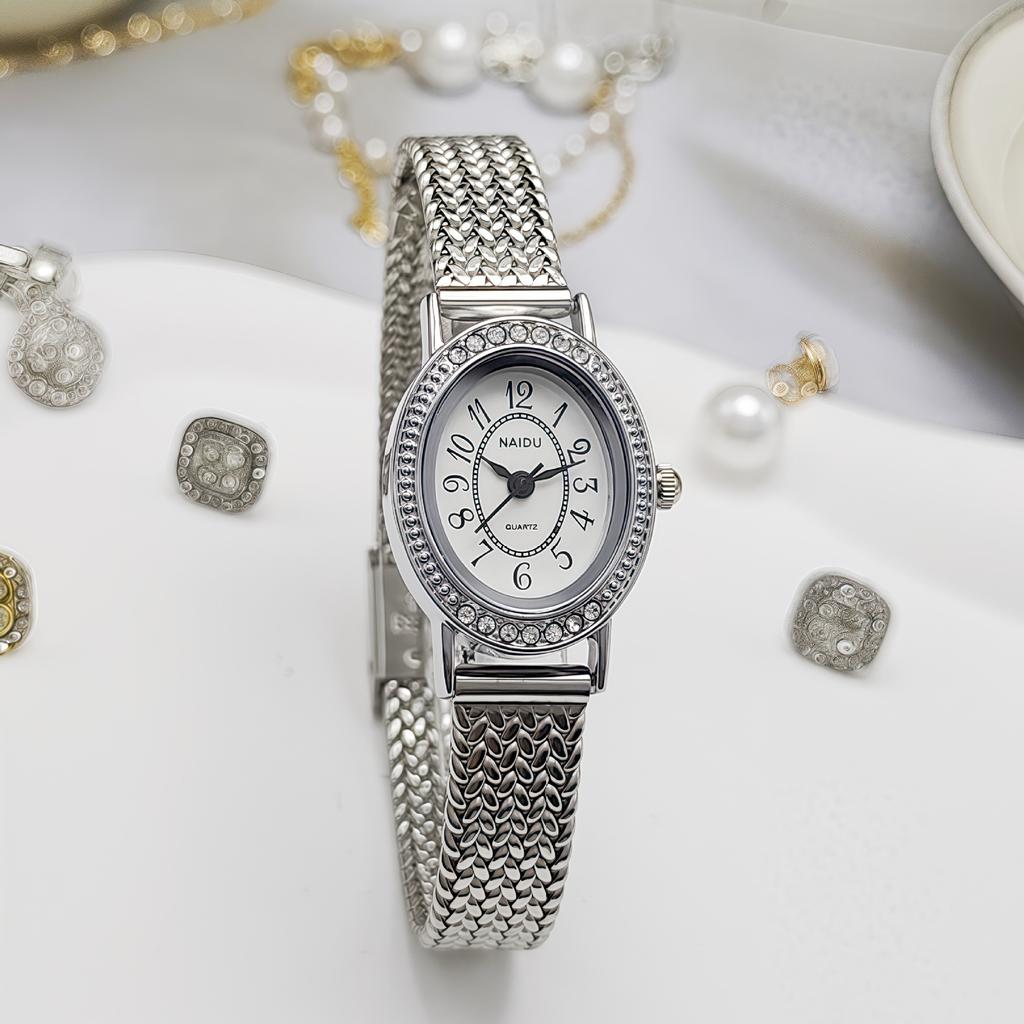 Retro Braided Stainless Steel Mesh Strap Bohemian Style Women's Quartz Watch
