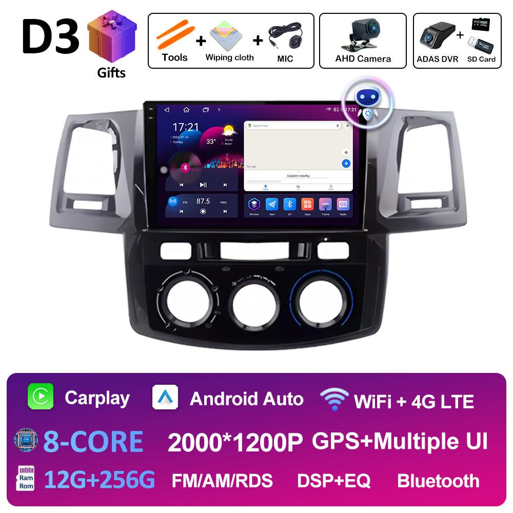 Smart System Wireless Carplay For Toyota Fortuner HILUX Revo Vigo 2007 2018 2019 - 2015 Android OS Car Multimedia Radio Player