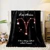 Starry Aries constellation outlined with bright stars on a black background. for all seasons blanket lunch break throw gift