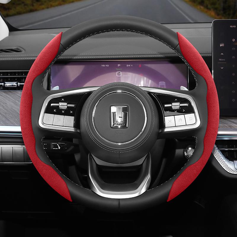 zkfan8 Suitable for Tank Anti-Slip Buckle Segmented Suede Steering Wheel Cover Suitable for 300 400 500 700 800 Hi4T Hi4Z Winter and Warm Accessories
