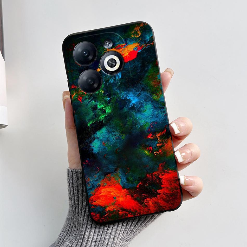 Case For Infinix Smart 8 Back Cover Black Silicon Soft TPU Marble Cover For Infinix Smart 8 X6525 Funda Smart8 Phone Cases Coque