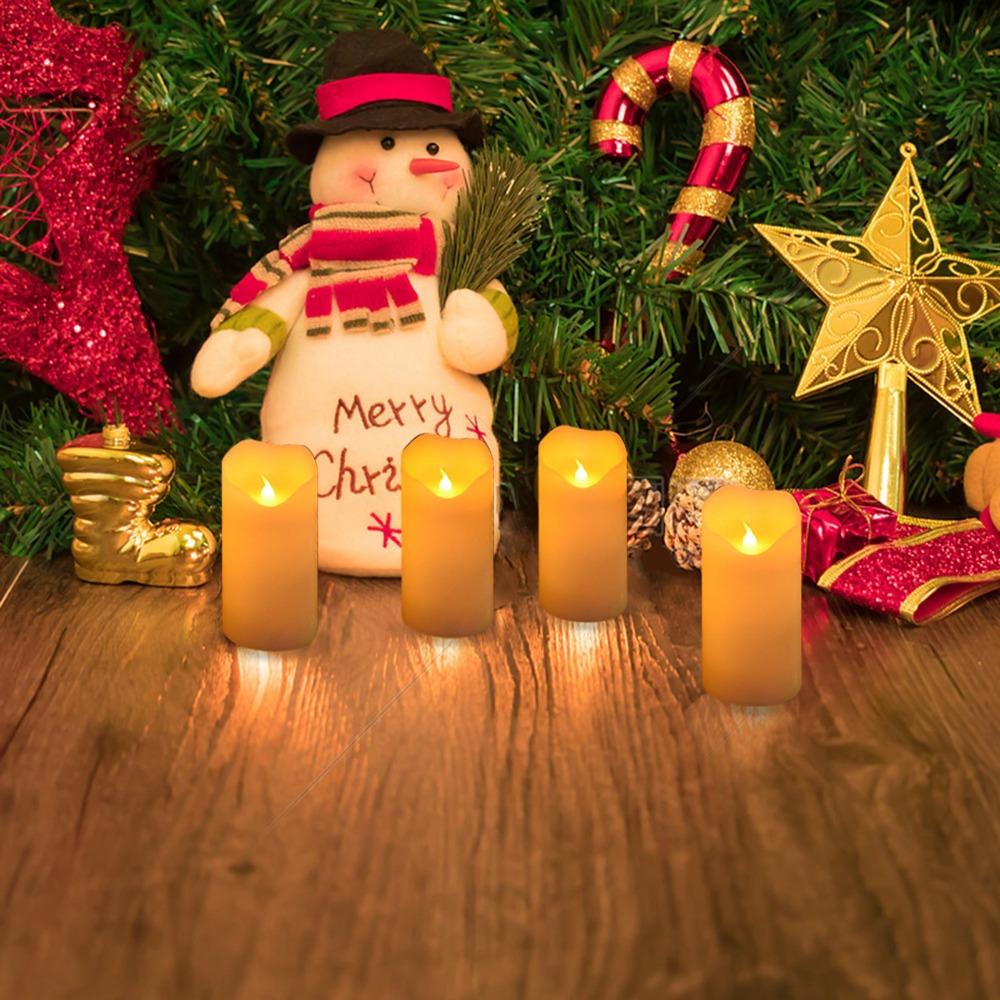 With Base LED Candles Warm Yellow Lighting Votive Candle Safe Artificial Candle Flame-Free